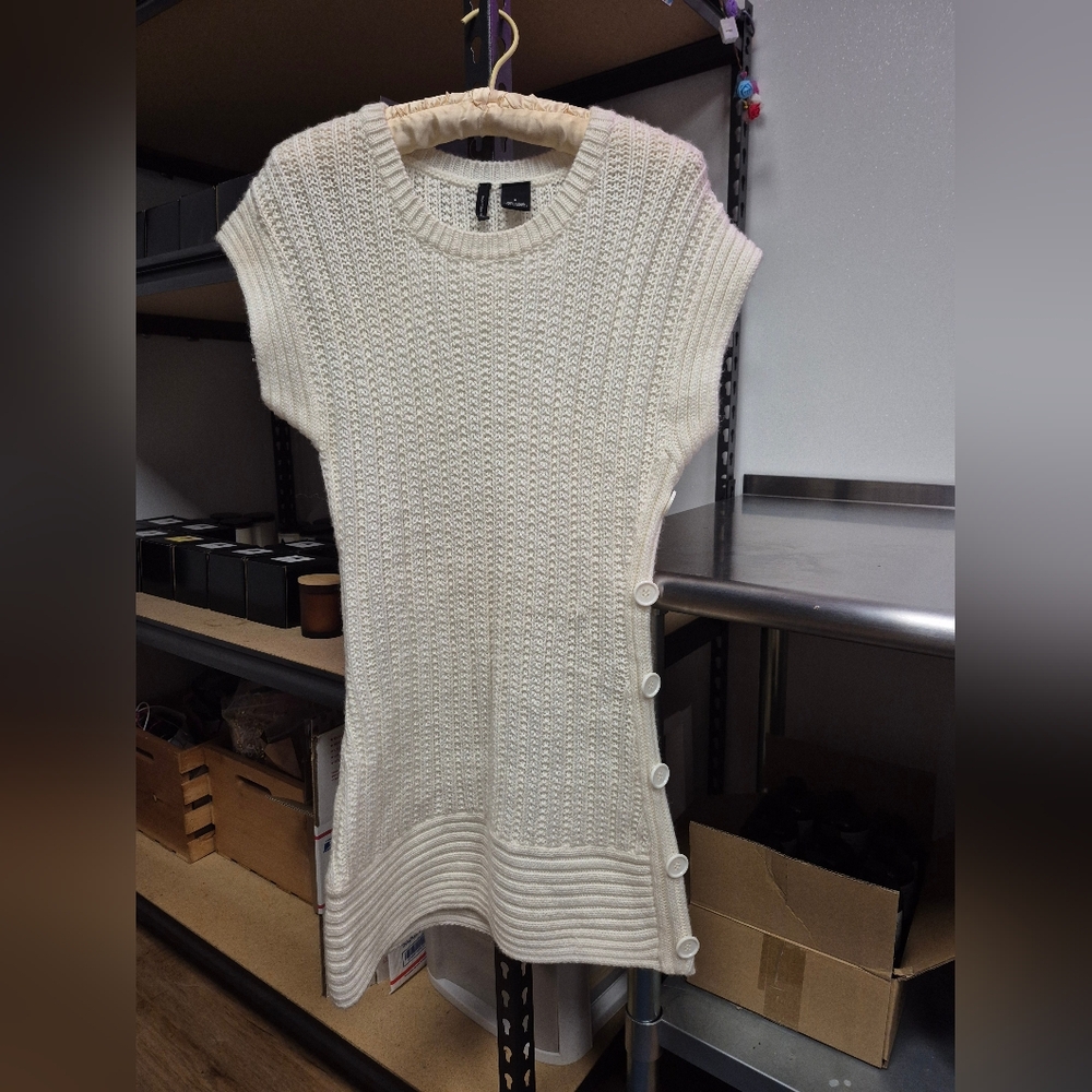 Ivory Knit Button-Detail Top